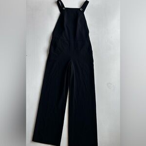 T by Alexander Wang Black Wide-Leg Bib Jumpsuit